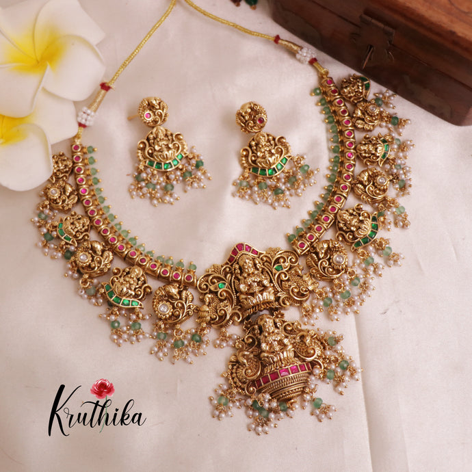 Grand Traditional Temple Jadau Necklace -NC1831