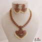 Beautiful Peacock Motifs Jadau Necklace With Pearl Drops NC3038