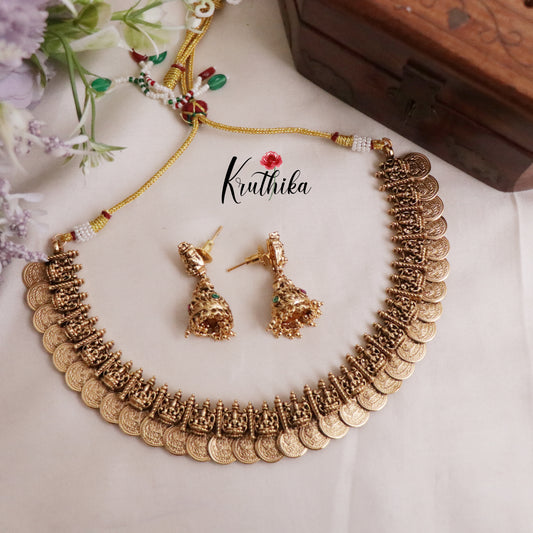 Elegant Temple Lakshmi Devi Coin/Bottu Necklace NC2038