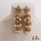 Stunning Peacock Motifs Three Tier Jhumkas With Pearl Drops E1137