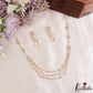Elegant Floral Motifs Multi Layered Gold-Tone AD Necklace NC3168