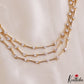Elegant Floral Motifs Multi Layered Gold-Tone AD Necklace NC3168
