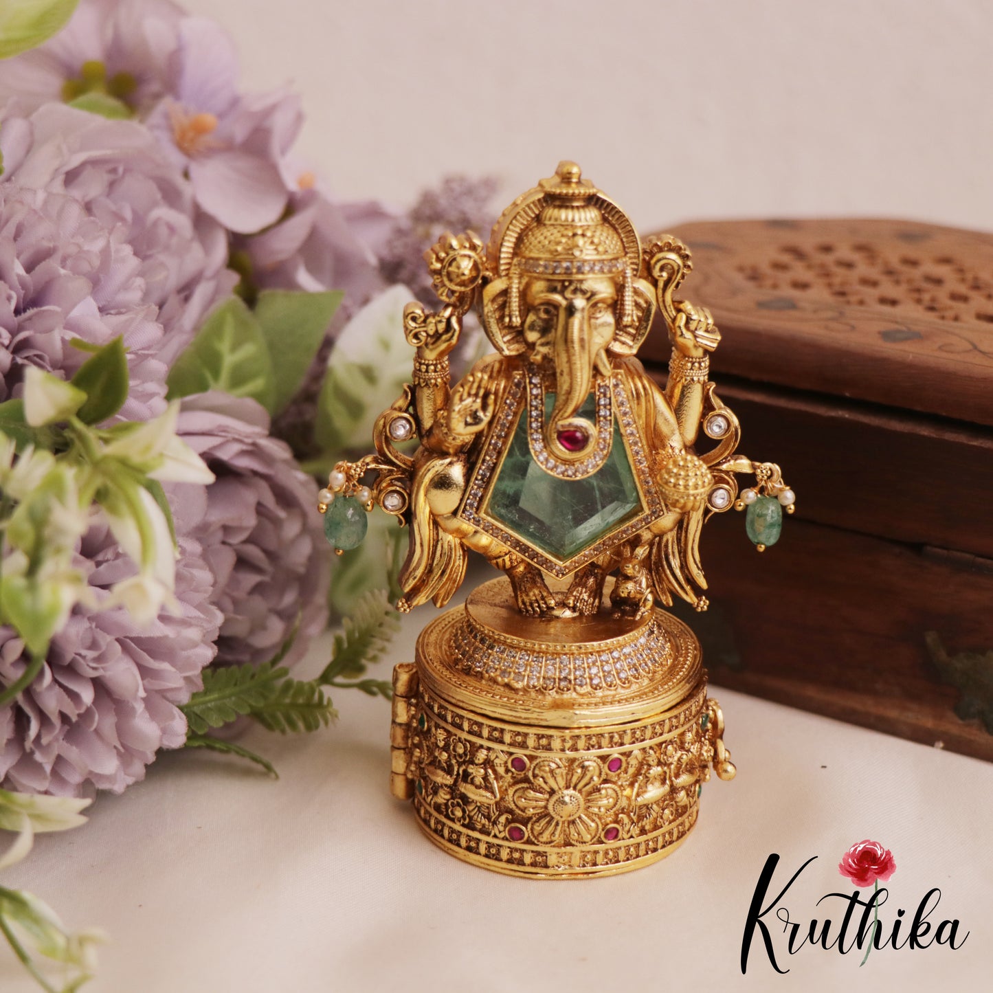 Premium Lord Ganesha Kumkum Box K25