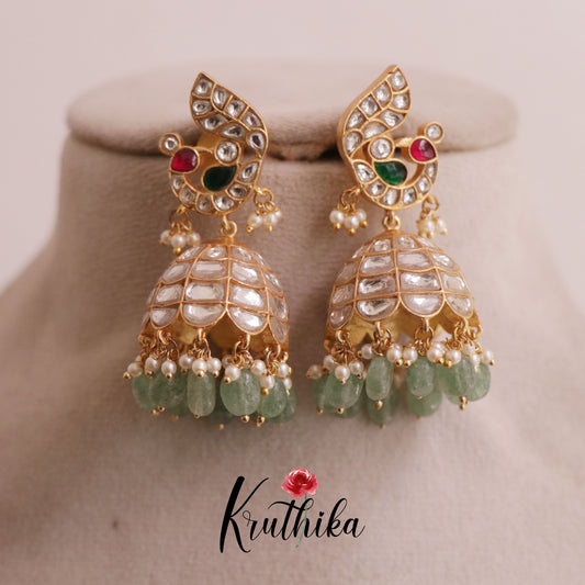 Premium Jadau Jhumkas E486 (Available in 2 Colours)