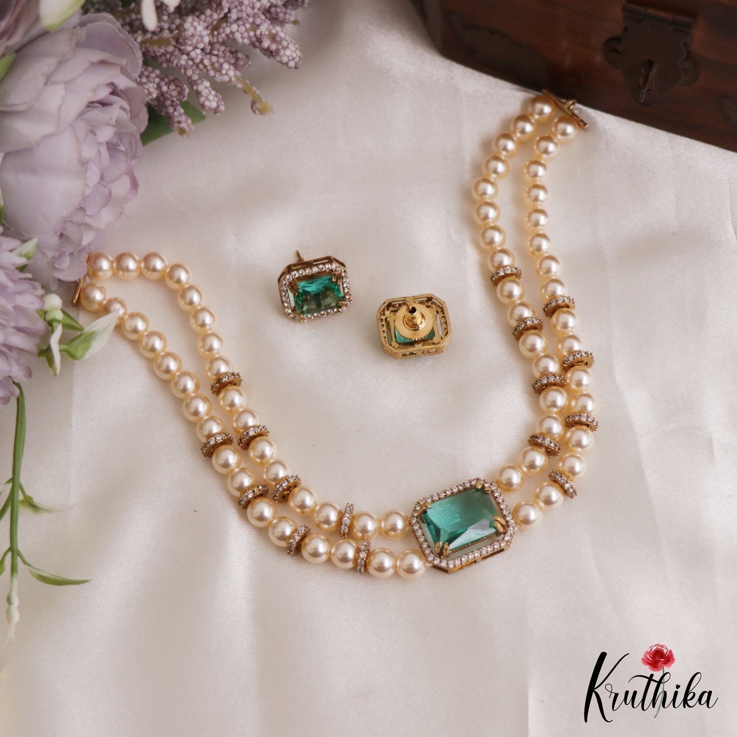 Elegant Multi Pearl Strand CZ Victorian Choker NC3130 (Available In 5 Colors)