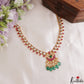 Classic Teardrop Motifs Polki Jadau Necklace With Green Bead Drops NC3198
