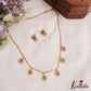 Trendy Floral Motifs Gold-Tone Chain Necklace NC2921