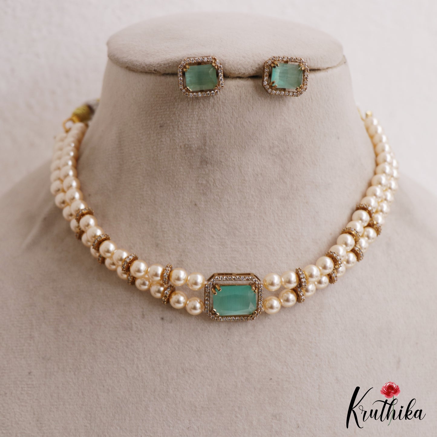 Elegant Multi Pearl Strand CZ Victorian Choker NC3130 (Available In 5 Colors)