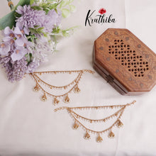 Beautiful Three Layer Pearls Jhumkas Drops Earchains E522