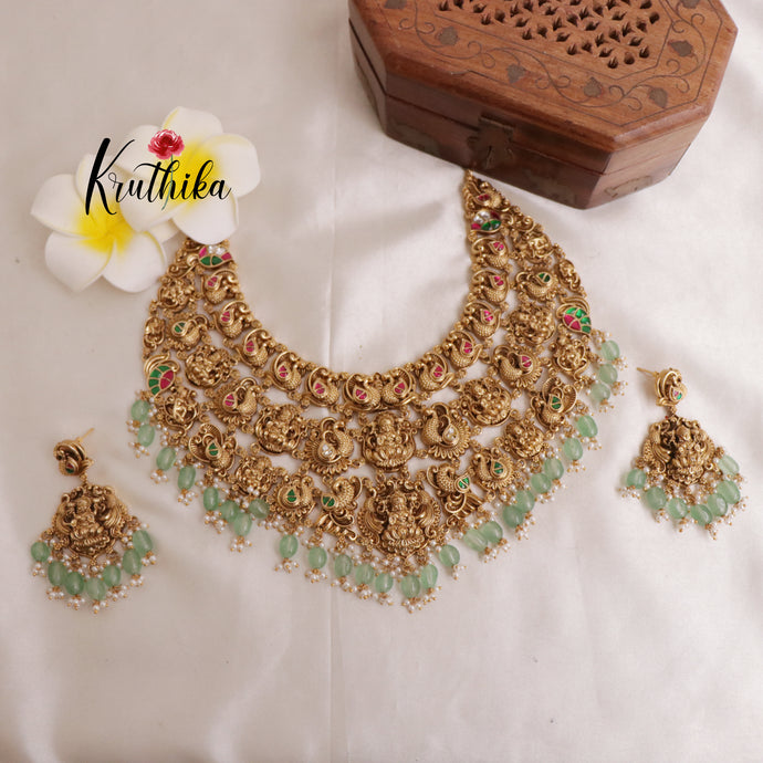 Royal Lakshmi Peacock jadau choker NC1824