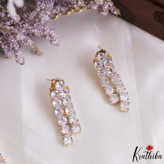 Sparkling Multi Layered Gold-Tone AD Necklace NC3169