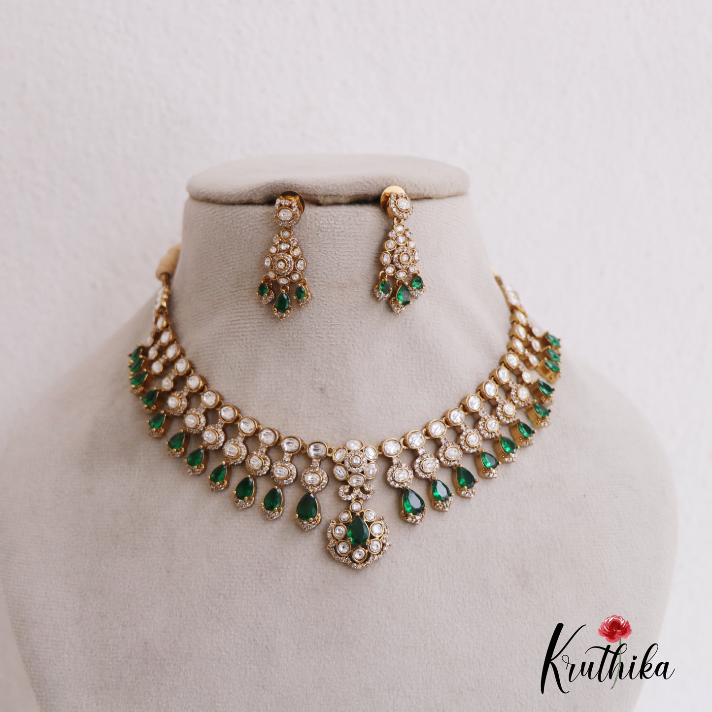 Elegant Teardrop AD Victorian Moissanite Necklace NC2667 (Available In 2 Colors)