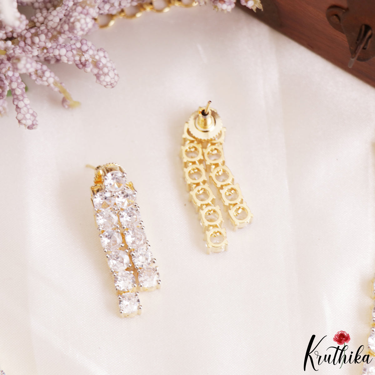 Sparkling Multi Layered Gold-Tone AD Necklace NC3169