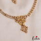 Classic Floral Motifs Diamond-Finish Gold-Tone AD Necklace NC2984