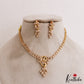 Classic Floral Motifs Diamond-Finish Gold-Tone AD Necklace NC2984