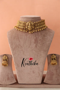 Stunning Lakshmi Chocker with Golden Beads NC1302