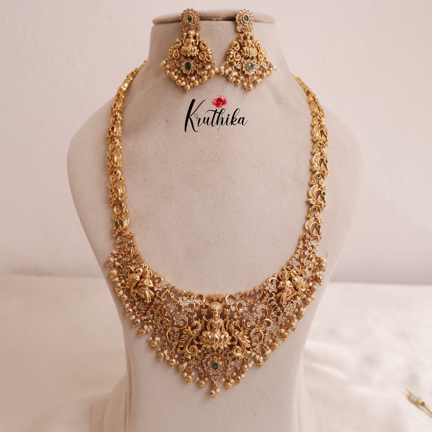 Gorgeous AD cutwork Lakshmi Haaram  LH1825