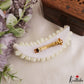 Real look-alike white flowers with attached hair clip G18