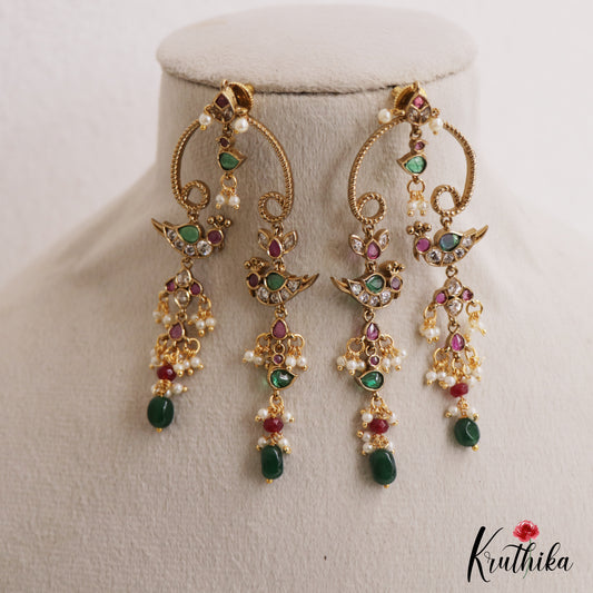 Trendy Peacock Motifs Dangle Drop Earrings E1133