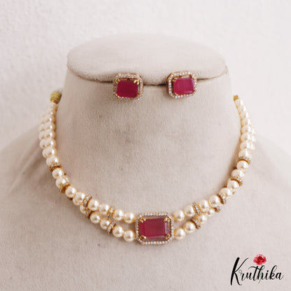 Elegant Multi Pearl Strand CZ Victorian Choker NC3130 (Available In 5 Colors)