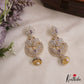 Stunning Peacock Motifs AD Victorian Chandbali Jhumka Earrings With Pearl Drop E1132 (Available In 3 Colors)