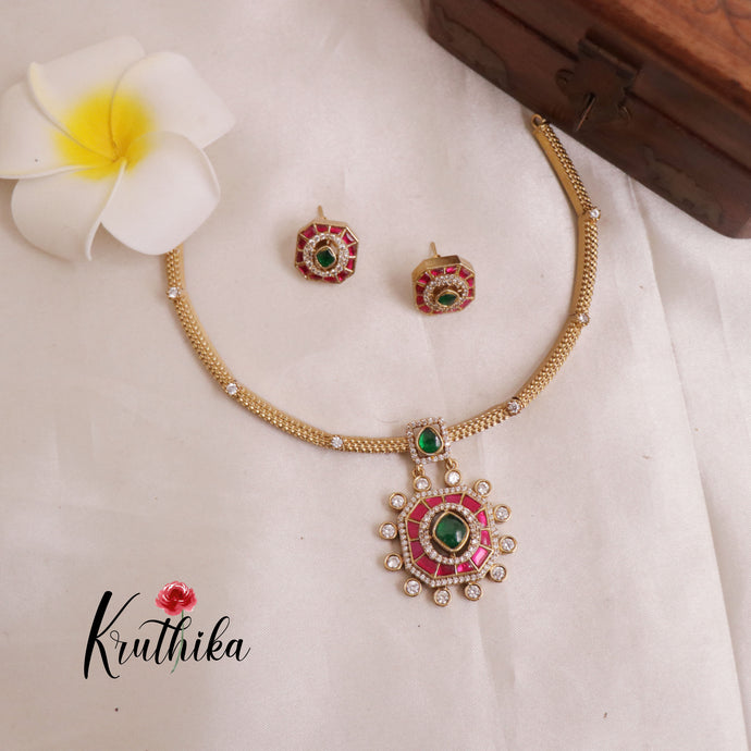 Trendy AD Jadau Chain set NC1946
