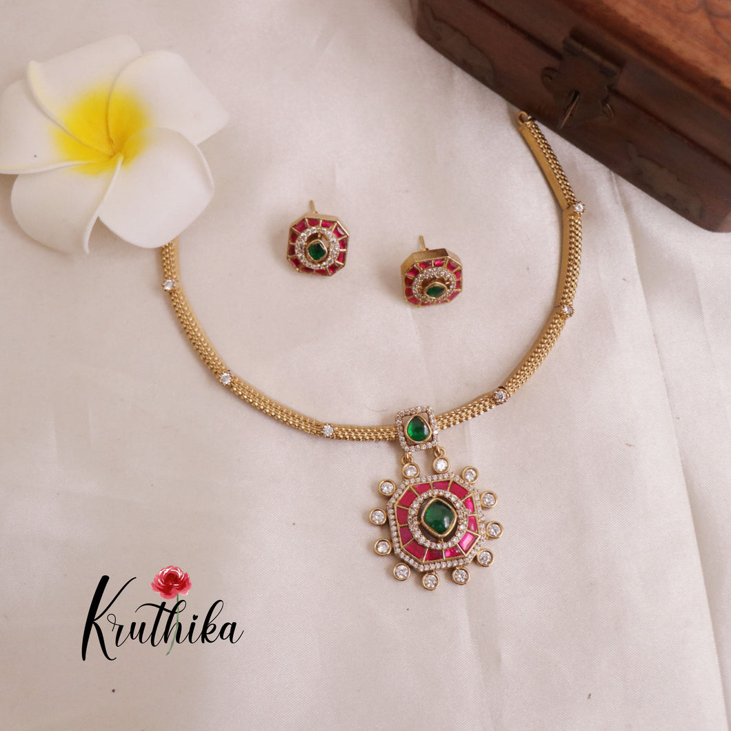 Trendy AD Jadau Chain set NC1946