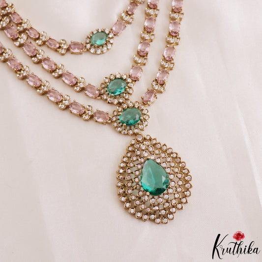 Stunning Teardrop Motifs CZ Victorian Necklace NC3170