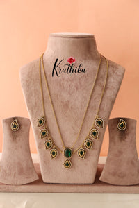 Simple Victorian Chain with Pendants-Green LH650