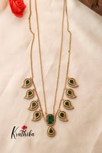 Simple Victorian Chain with Pendants-Green LH650