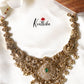Designer Premium Polish AD Peacock Necklace golden beads NC1240