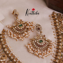 Elegant Peacock Guttaposalu Necklace with Pearl Drops NC1944