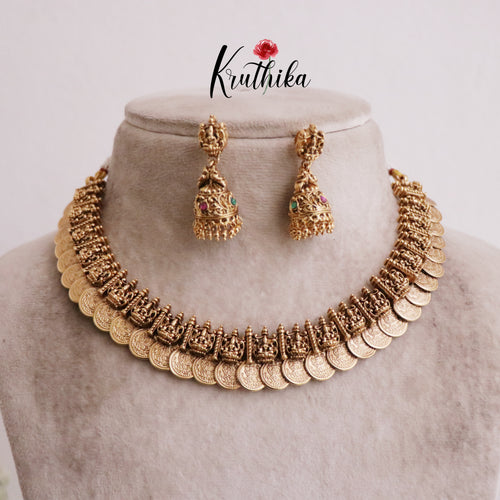 Elegant Temple Lakshmi Devi Coin/Bottu Necklace NC2018