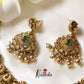 Designer Premium Polish AD Peacock Necklace golden beads NC1240