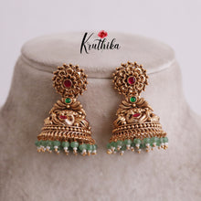 Beautiful Flower Design Jadau Jhumkas (Available in 2 Colours) E505