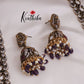 Grand Antique Victorian Finish Lakshmi Haaram with Purple Beads Drops LH1980