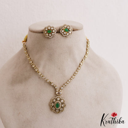 Pretty Floral Motifs CZ Necklace NC2994 (Available In 2 Colors)
