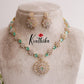 Elegant Flower Design Hydro Emerald Spark Diamond Necklace NC2073