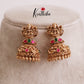 Royal Lakshmi Antique Jadau Jhumkas with Golden Beads E504