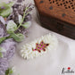 Kolam design Real look-alike white flowers with attached hair clip G19