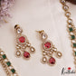 Gorgeous Teardrop Motifs Polki CZ Victorian Haaram LH2175 (Available In 4 Colors)