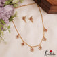 Trendy Floral Motifs Gold-Tone Chain Necklace NC2921