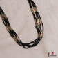Beautiful Multi Strand Black Beads Mala NC3043