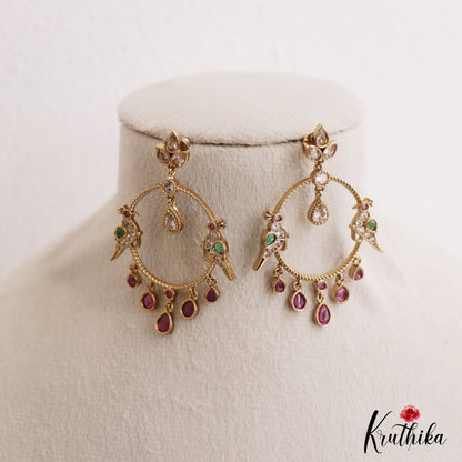Pretty Peacock Motifs Kemp Earrings E1131 (Available In 2 Colors)
