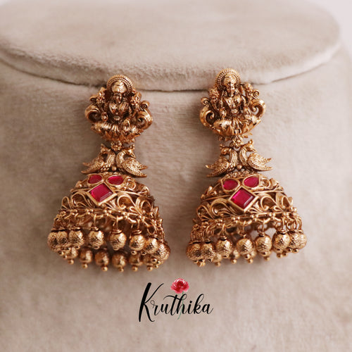 Premium Lakshmi Jadau Jhumkas E506 (Available in 3 Colours)