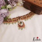 Stunning Mango Motifs Kemp Choker With Green Bead Drops NC2918