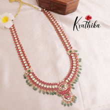 Royal Jadau Moissanite Stones Semi Bridal Set BS033- Long Haaram,Necklace,Earrings & Maang Tikka