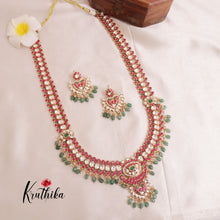 Royal Jadau Moissanite Stones Semi Bridal Set BS033- Long Haaram,Necklace,Earrings & Maang Tikka