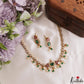 Elegant Floral Motifs Kemp Necklace With Rice Pearl Drops NC3189 (Available In 2 Colors)