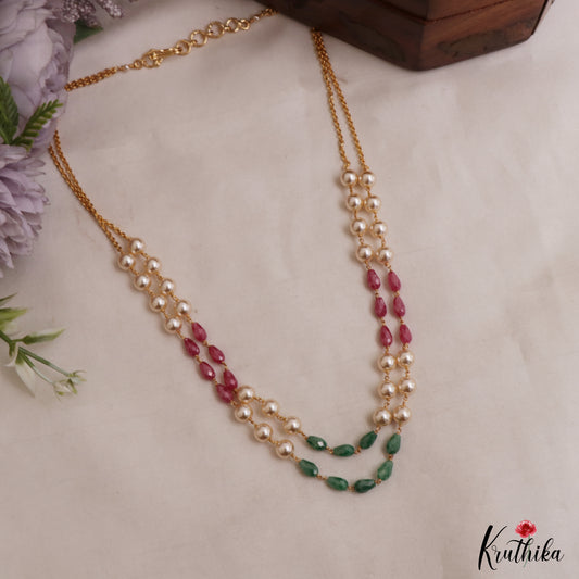 Pretty Double Strand Pearl Bead Mala NC3044